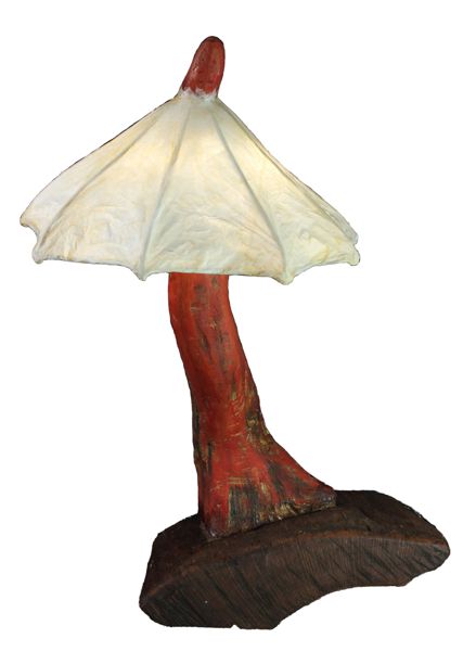 Paper shade lighted sculpture is part of the Mushroom collection which is very organic in design